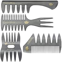 2-teiliges Herren-Kamm-Set – Breitzahniger Kamm & Gabelkamm Für Haarpflege & Styling (braun)