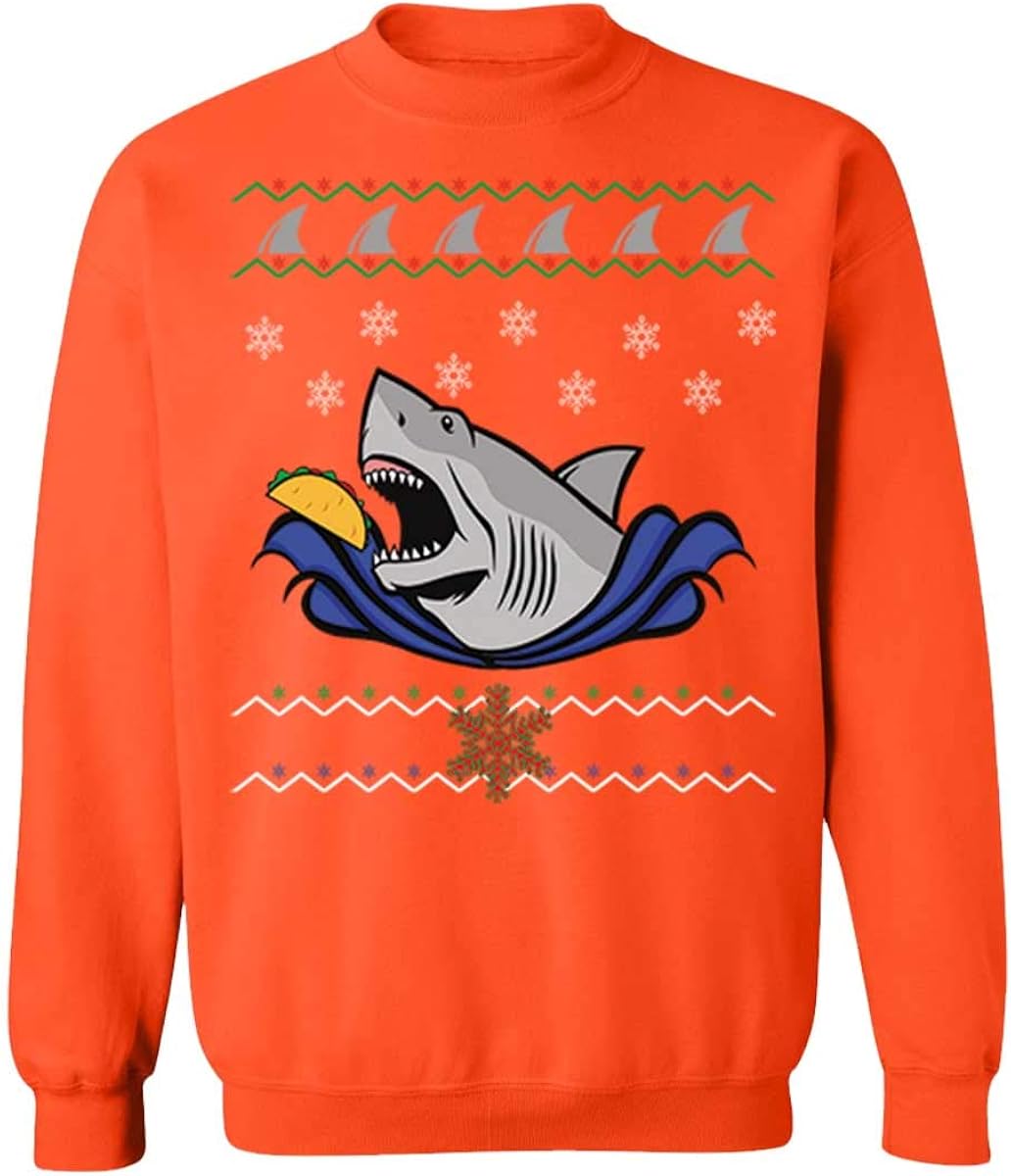 Ugly Xmas Christmas Taco Shark Sweatshirts for Women and Men Sweaters