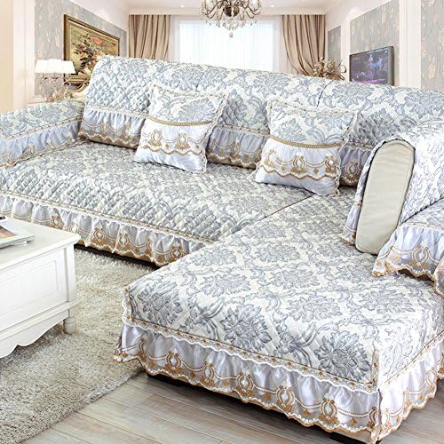 HDVHXVHJWCXHXF European-Style Sofa Cushions/Summer Fabric Sofa Cushions/Combined Sofa A Full Set of/Sofa Cover Towel/Simple and Modern Non-Slip Sofa Cushions-G 60x70cm(24x28inch)
