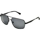 Wrangler Men's Kabel Range View Polarized Aviator Sunglasses, Black, 61 mm