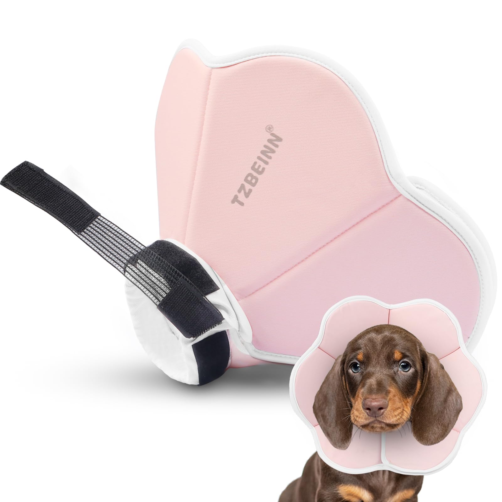 Photo 1 of Soft Dog Cone Collar Alternative for Medium Dogs(Small&Medium Dachshund Beagle Shiba lnu), Adjustable Protective Dog Recovery Cone, Elizabethan Comfortable Neck Pillow Cone After Surgery Anti Licking