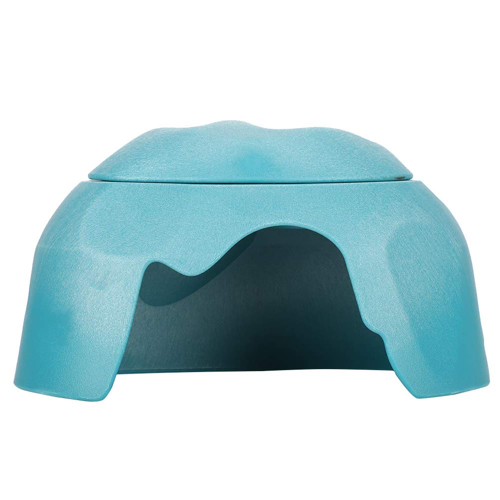 Entatial Tortoise Hiding Shelter, Pet Reptile Hide, Climbing Multifunctional for Reptile Pets(Lake blue belt accessories)