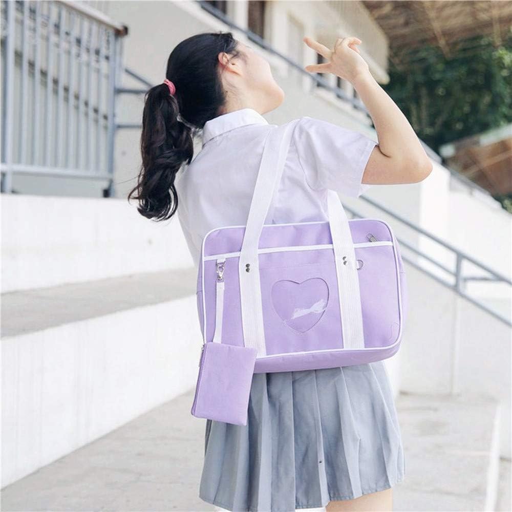 AlwaySky Ita Bag Heart Shape Window Japanese School Handbag Large JK Bag Girls Duffle Purse Anime School Satchels for Lolita Comic DIY Cosplay (Purple) - Image 5