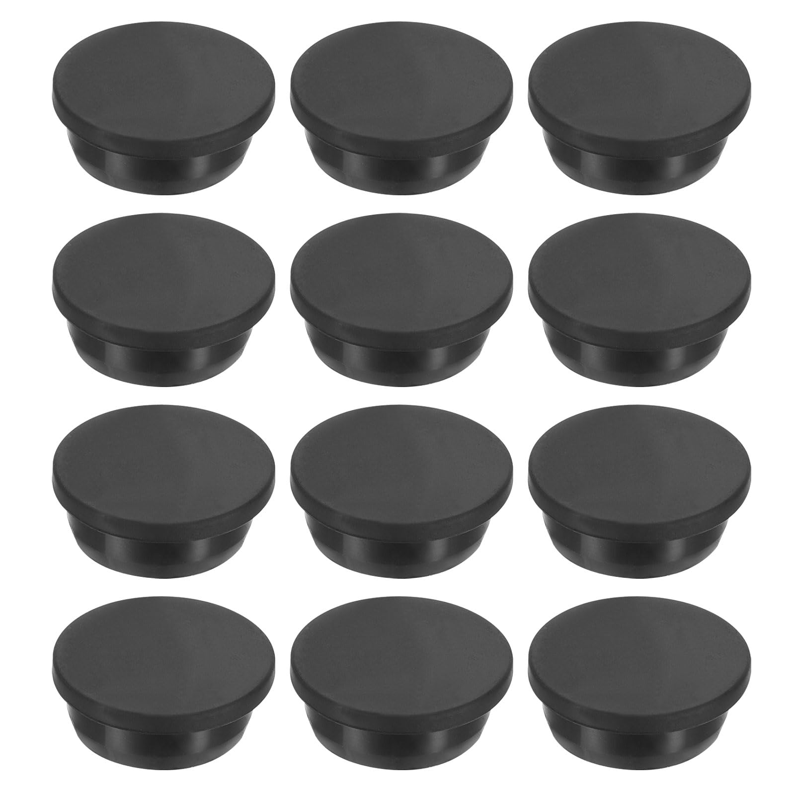 PATIKIL 31.3mm Diameter Rubber Hole Plugs, 12 Pcs Silicone Rubber Round Hole Soft Stoppers for 30-31mm Hole, Black