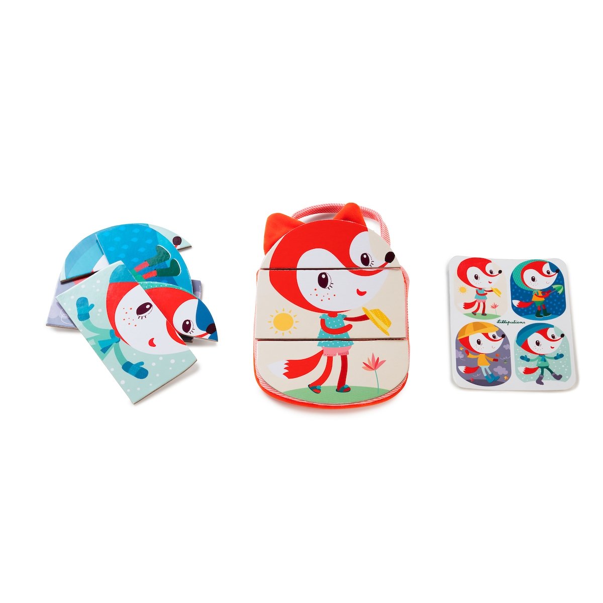 Lilliputiens 83084 Alice Weather Station My First Shapes for Sorting/Stacking, Multicoloured, Maße: 19x14x1cm