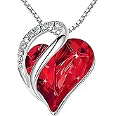 RLHRNDE Rhinestone Heart Necklaces for Women Dainty Infinity Love Birthstone Heart Crystal Pendant Necklace Anniversary Birthday Christmas Valentines Mothers Day Gifts Jewelry for Women Wife Her Mom