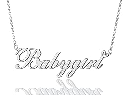 AOLO Heart Name Necklace Silver Stainless Steel