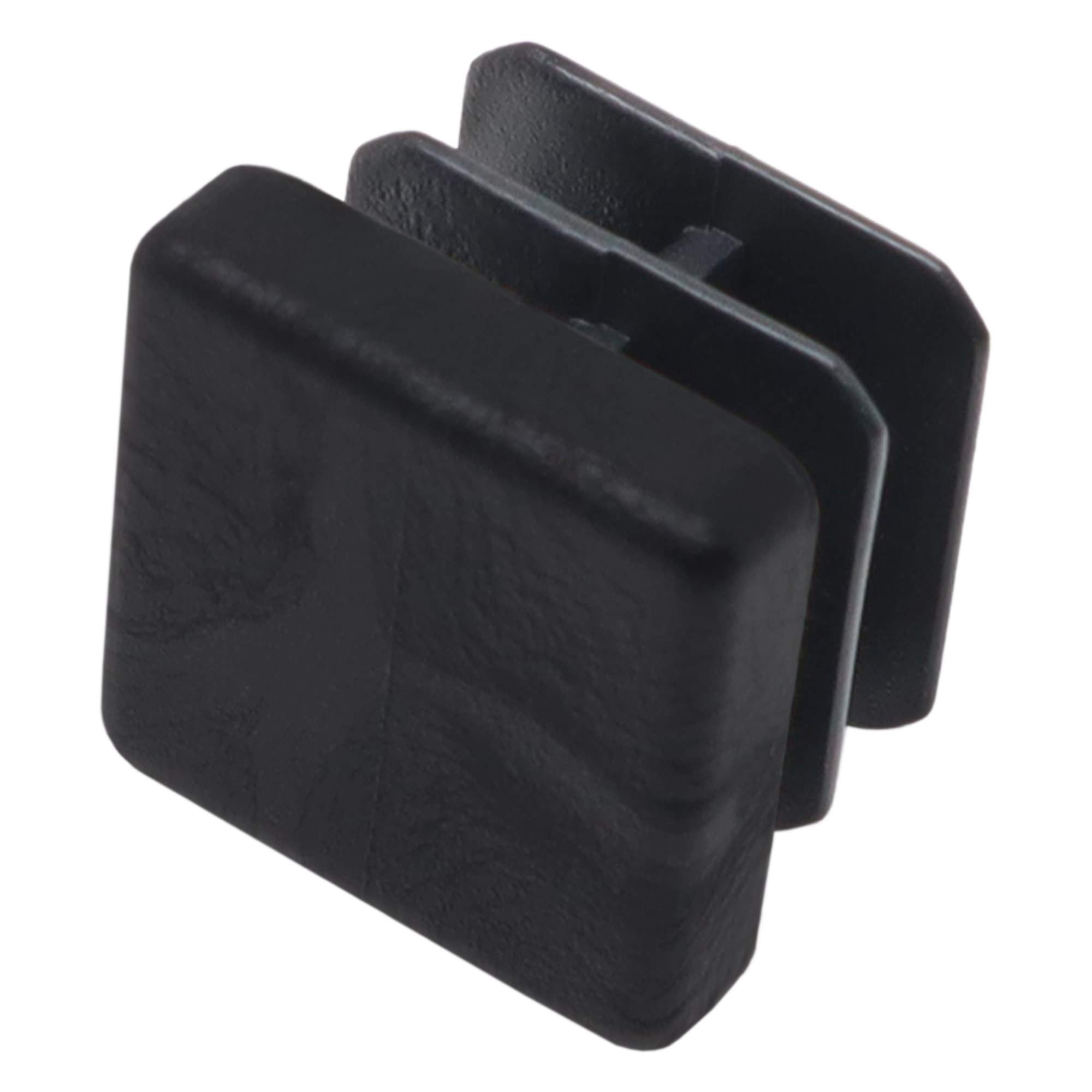 Adsamm® / 32 x Furniture glides for tubes | 0.79x0.79 '' (20x20 mm) | black | square | quality ripped inserts for tubular steel chairs