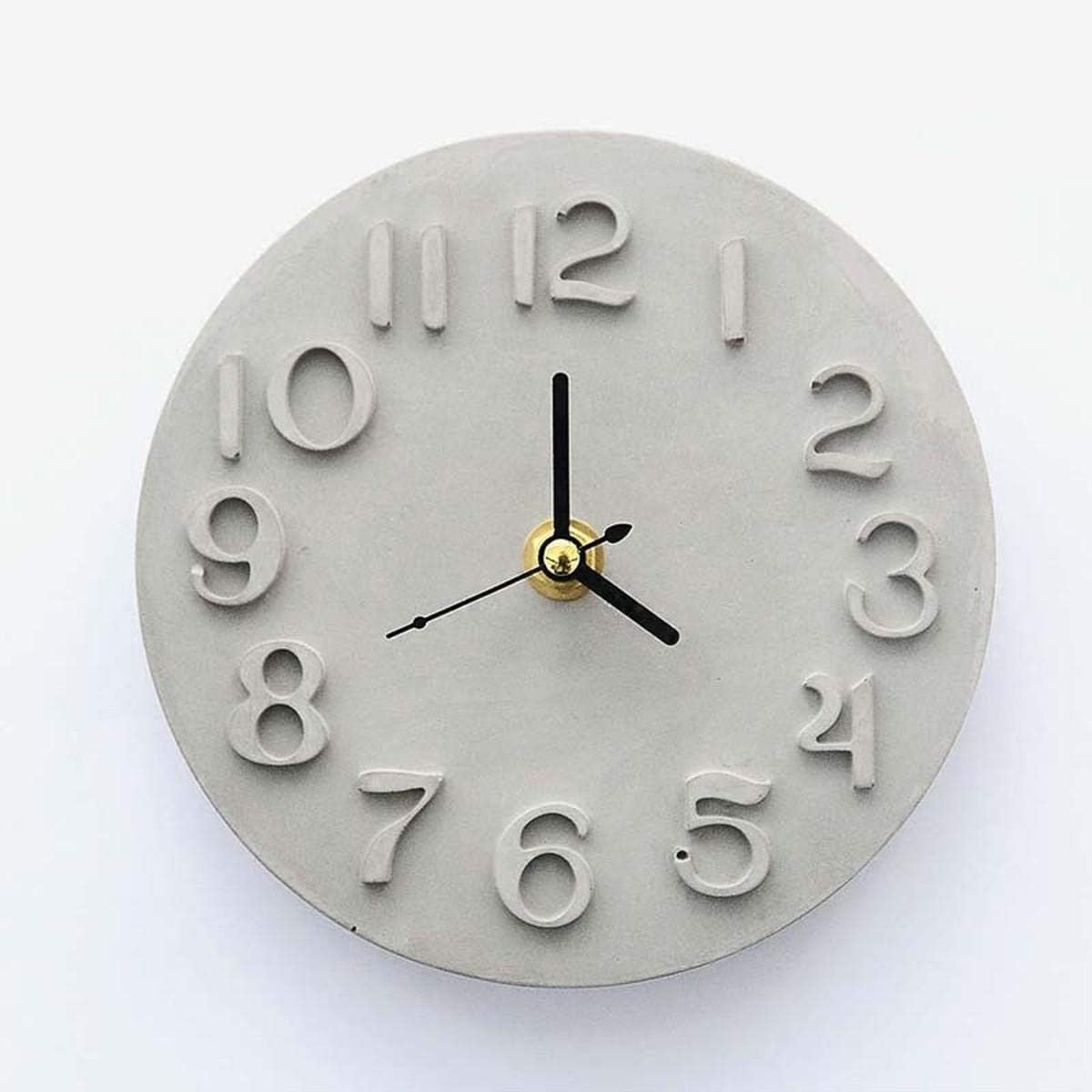 Zhouchenchen Cement Concrete Silicone Mould DIY Craft Clock Making Clay Plaster Mould Handmade Home decoration clock (型号 : 2)