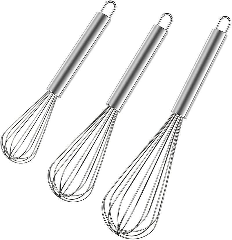 Polly Online Stainless Steel Whisk Set 8 10 12 Inch Balloon Whisks