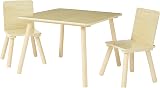 Liberty House Toys Kids Pinewood Table and 2 Chairs Set Natural Wood view 5