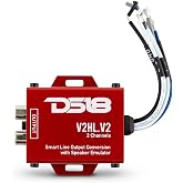 DS18 V2HL.V2 Hi/Lo Converter 2-Channel with Speaker Emulator - High-Level Speaker Signal to Low-Level - Smart line Output 2CH High-Level Input and 2CH RCA Output