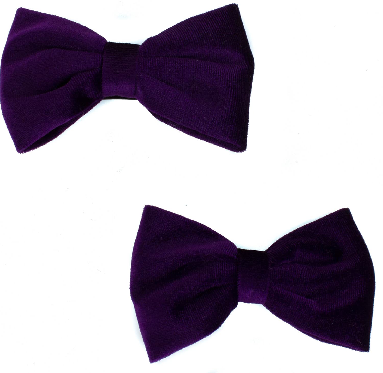 Mytoptrendz® 2 Pcs Barrette Hair Clip Non Slip Automatic French Style Silver Clasp with Knotted Classic Soft Velvet bow Hair Slide Hairpins for Girls,Women Hair up do (Purple)