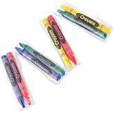 CrayonKing 2,000 Bulk Crayons, 1,000 Cello 2-Packs, Party Favors | Non-Toxic, Perfect for Restaurants, Perfect for Classrooms, Goodie Bag Fillers, Individually Wrapped, 2 Assorted Colors
