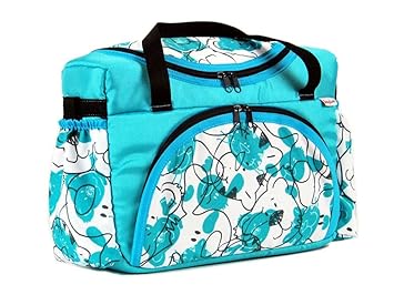 BABYLUX Wickeltasche Kinderwagentasche mit Wickelunterlage für Windeln Flaschen für Kinderwagen (46. Minze + Bäre)