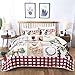 WONGS BEDDING Christmas Quilt Set King Rustic Christmas Tree Snowman Cardinal Holiday Wreath Pattern Bedding Solid Bedspread Coverlet with 2 Pillow Shams for All Season, Soft Microfiber Quilt 103