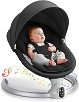Fdlscpem Electric Baby Swing for Infant Bluetooth App 5 Speeds 3 Timers