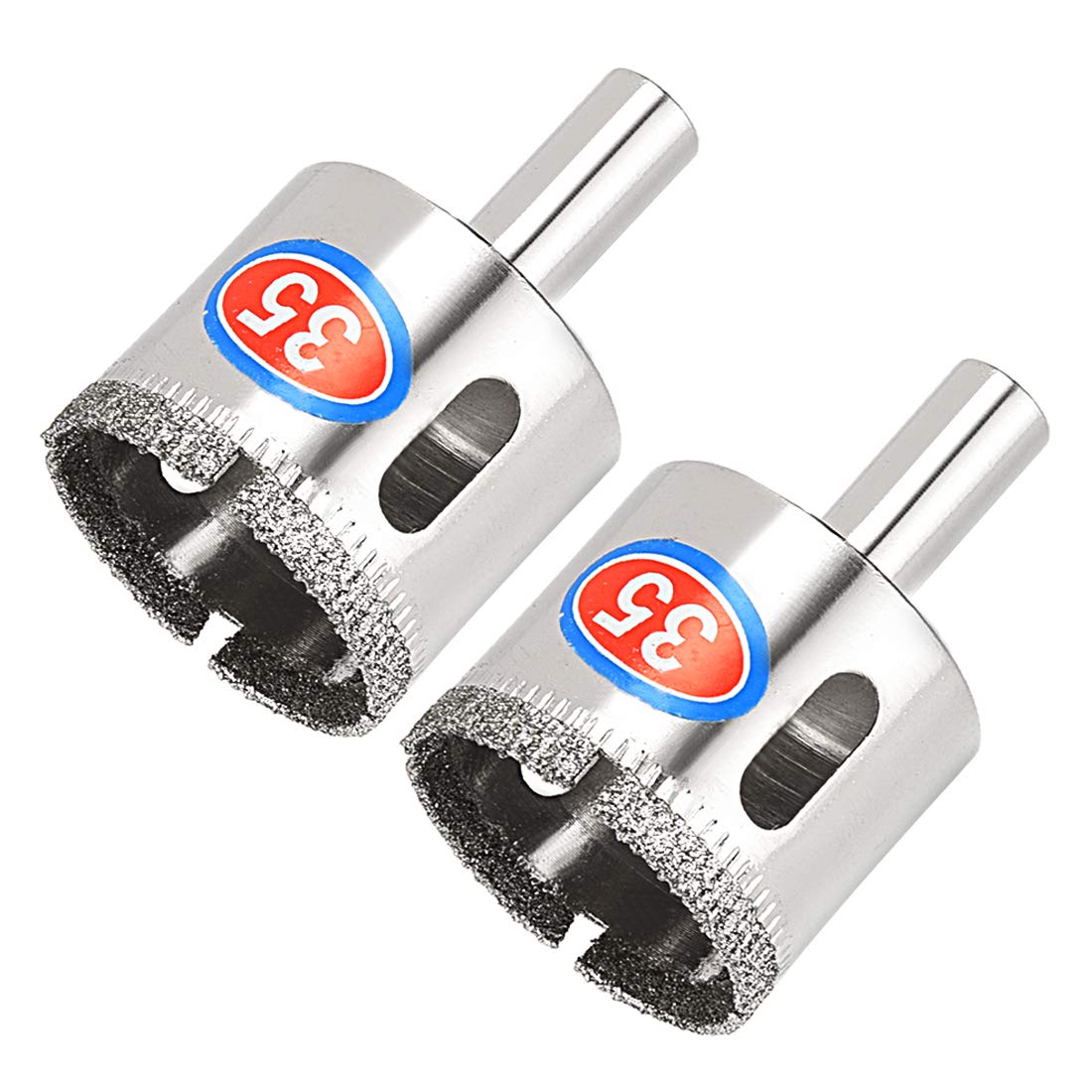 Sourcingmap 2pcs 35mm Diamond Drill Bit Hole Saw for Glass Tile Marble Fiberglass Ceramic Porcelain Bottles Pots Brick