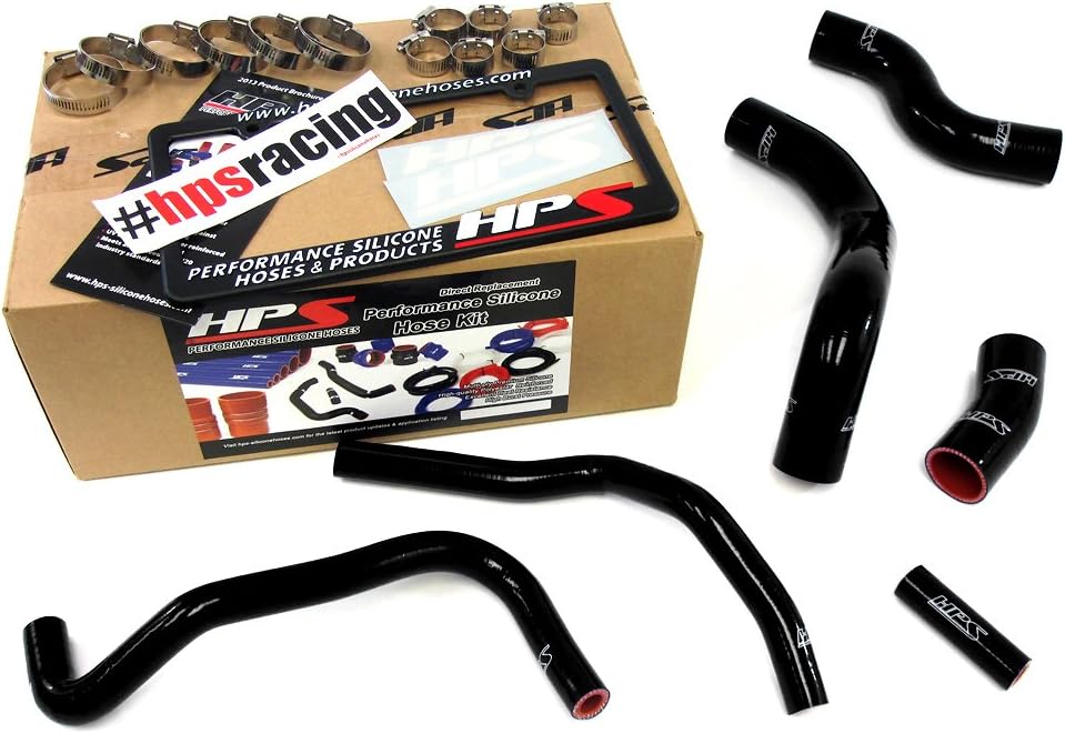 HPS Black Reinforced Silicone Radiator + Heater Hose Kit Coolant for 13-15 Subaru BRZ