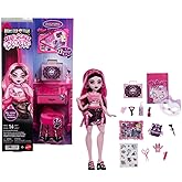 Monster High Self-Scare Secrets Draculaura Doll | Vampire Doll and Accessories Set with 13 Realistic Surprises like Working Face Roller and Customizable Mood Board