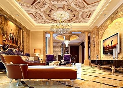 Lwcx Wallpaper 3d Ceiling Living Room Ceiling Mural Reliefs Roof