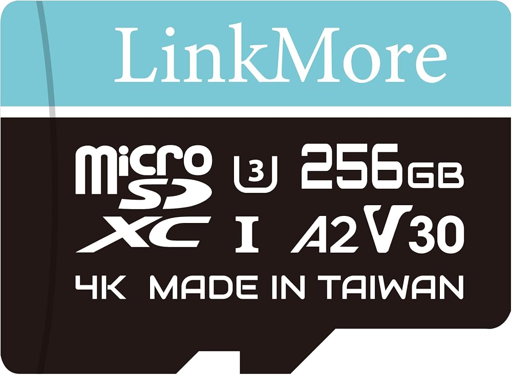 LinkMore 256GB Micro SDXC Card A2 UHS-I U3 V30 Class 10 SD Adapter