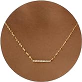 GUOKE 14K Gold Plated Dainty Pendant Butterfly Bead Boot Bee Baseball Flower Compass Airplane Heart Hummingbird Tree Necklace Simple Jewelry Gift for Women