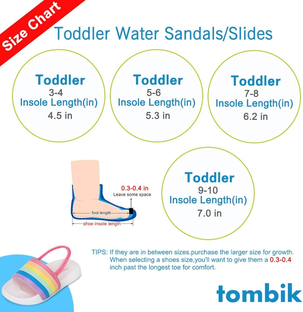  | tombik Toddler Boys & Girls Beach/Pool Slides Sandals | Kids Water Shoes | Sandals