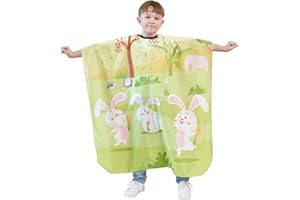 Iusmnur Kids Barber Cape, 51"x36" Professional Salon Hair Cutting Cape with Adjustable Neck Strap, Unisex Kids Haircut Cape for Hairdresser and Stylist (Nature Paradise)