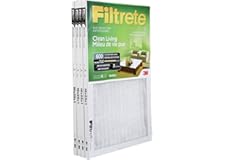 Filtrete 16x25x1 Furnace Filter, MPR 600, MERV 7, Clean Living Dust Reduction 3-Month Pleated 1-Inch Air Filters, 4 Filters, 