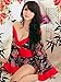 Lingeriecats Love Blossom Red and Black Kimono 2 Pcs Costume (Free Sport Pant)