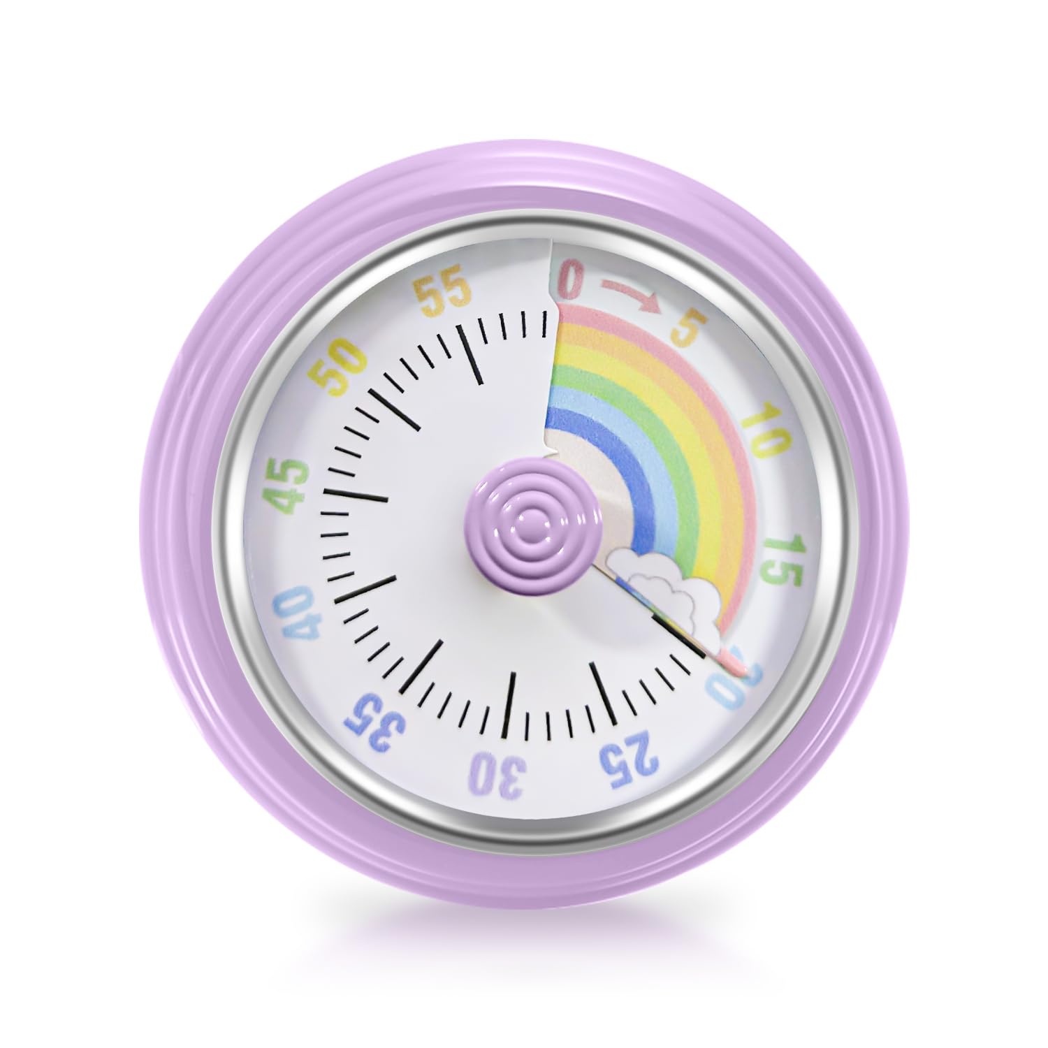 Photo 1 of Teeloray Visual Timer for Kids Rainbow Kitchen Timer with Magnetic Base Mechanical Timer 60-Minute Countdown Timer Ringer Alert Time Management Tool for Children and Adults Study Work Cooking, Purple