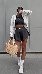 KALIDI Quilted Tote Bag Small Puffer Crossbody Bag