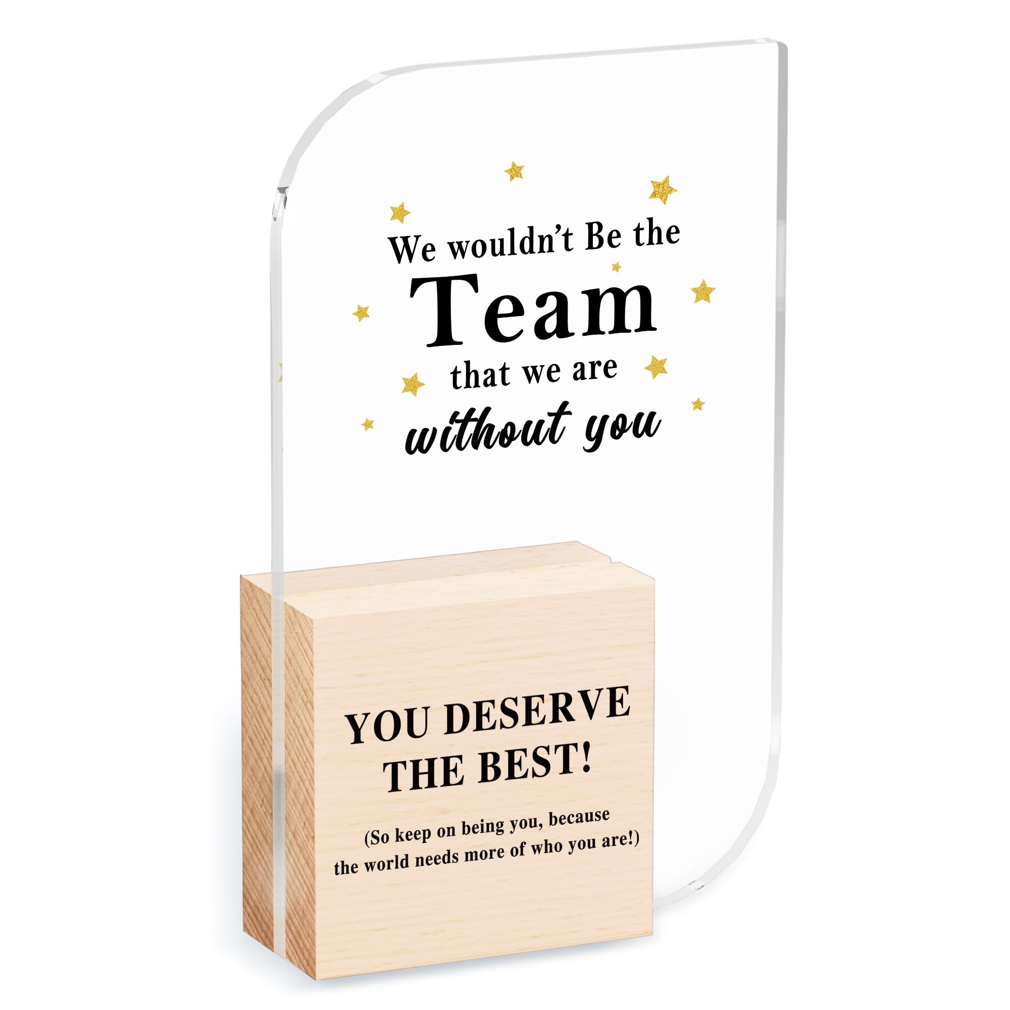 Photo 1 of ***DAMAGED - SEE NOTES/PICTURES*** Teams Gifts For Employee Boss, Best Team Ever Gifts For Manager Leader, Desk Decorations For Office, Appreciation Decors For Coworkers, Acrylic Trophy (6.7 x 4.1 inches) -A-12