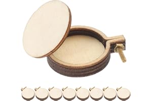 HIAKDOFT Mini Embroidery Hoops Set 2.5cm 10pcs Wooden Cross Stitch Hoops for DIY Crafts and Handcraft
