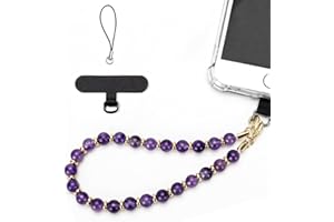 VICHUNHO Marble Beaded Phone Wrist Strap, Cellphone Lanyard with Tether Tab, Hands-Free Wristlet Bracelet