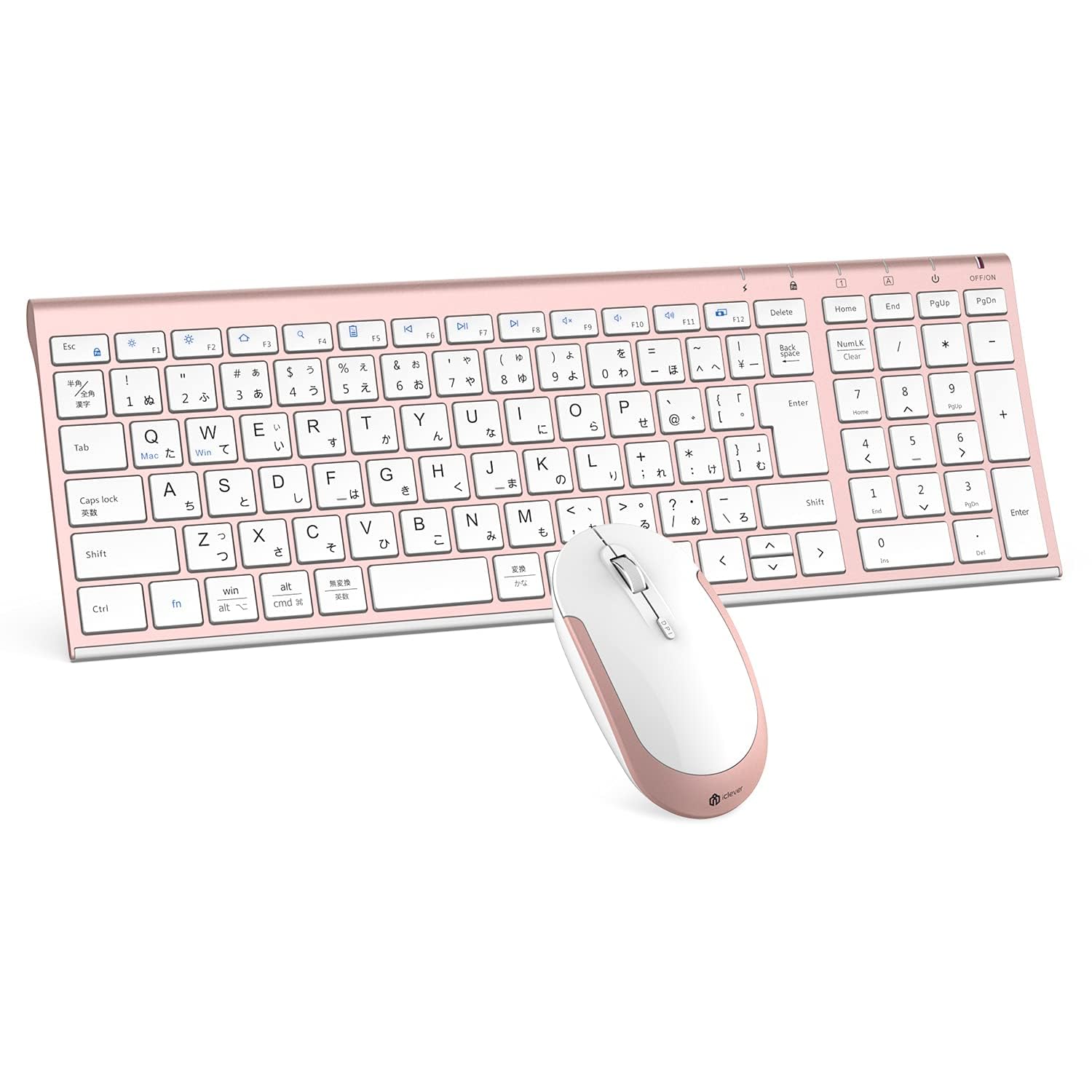 iClever キーボード ワイヤレス キーボード マウスセット 日本語配列 静音 超薄型