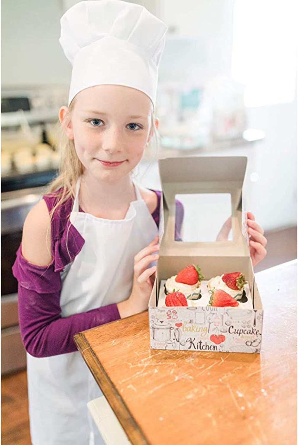 Kids Aprons White Adjustable Child Chef Aprons, Children's Apron for Baking Cooking Wear Those Chefs in Training, Painting - Image 3