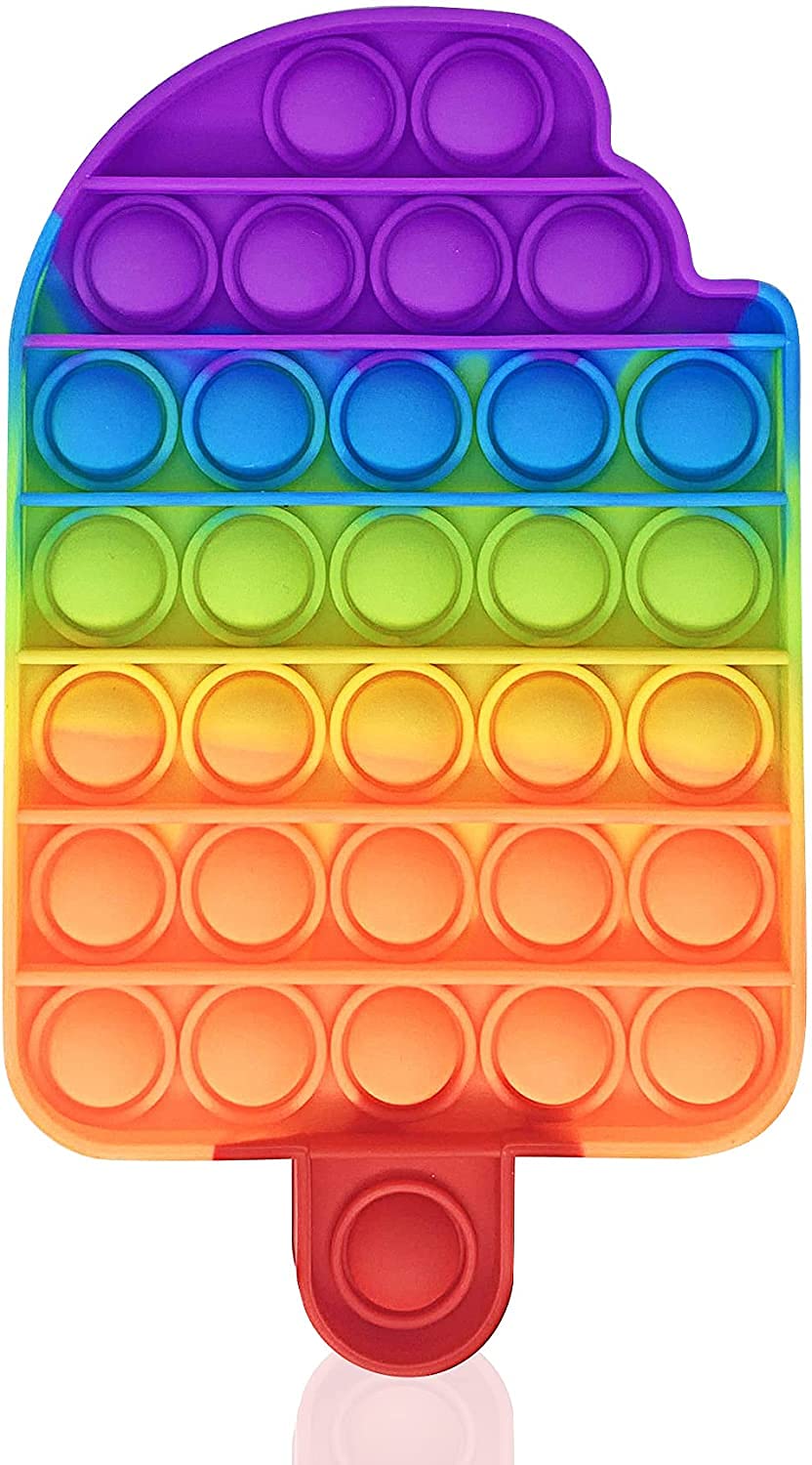 1ABOVE Push pop Bubble Sensory Fidget Toy, Autism Special Needs Stress Reliever Anxiety Relief Toys, Extrusion Bubble Fidget Sensory Toy (RAINBOW CANDY)