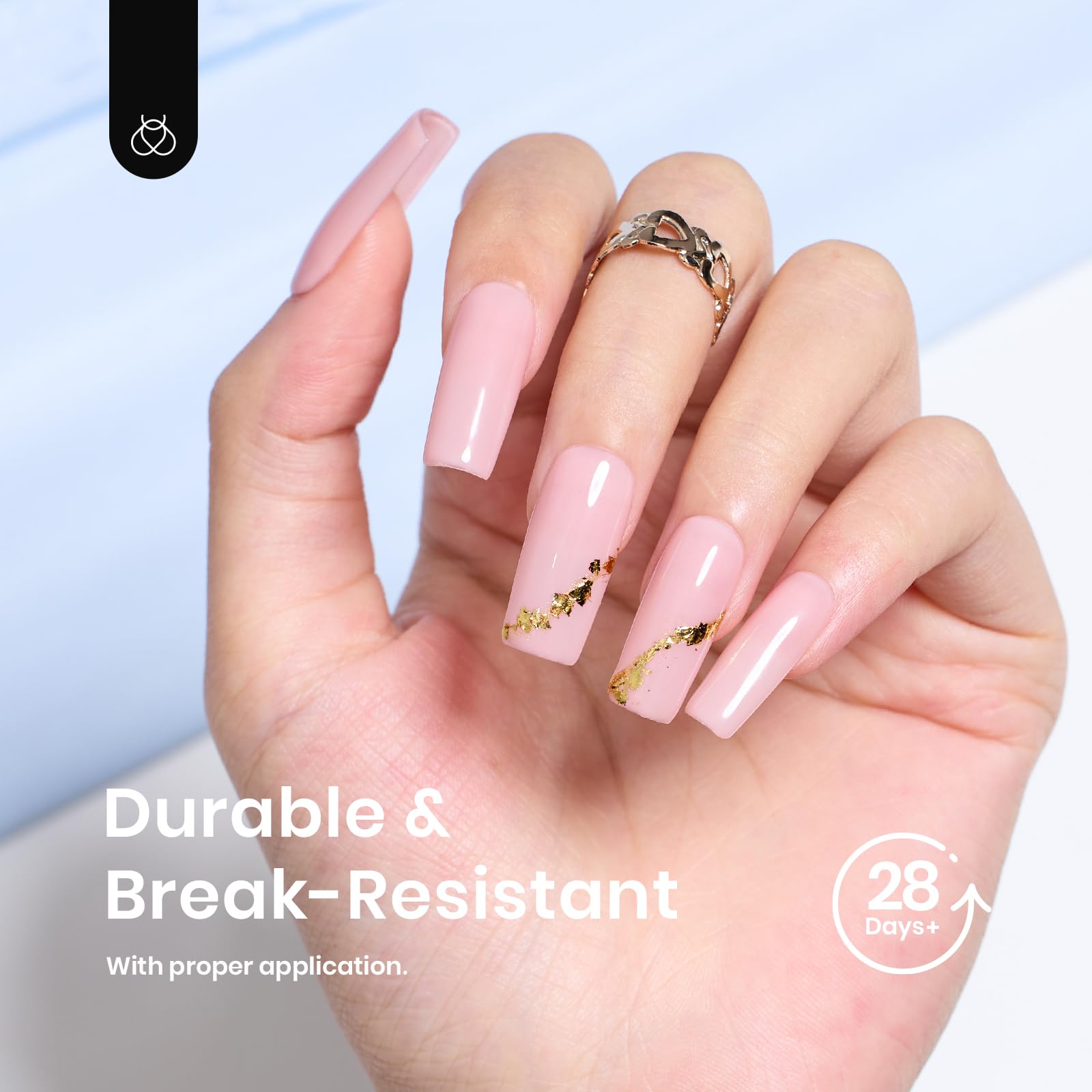 Beetles Gel Nail Tips Easy Nail Extension 504Pcs Pre shaped Medium Square Half Matte Nail Tips Press on Gelly Tips Full Cover False Nails for Gel Art Polish Soak off Nail Extensions Acrylic Nails - Image 7