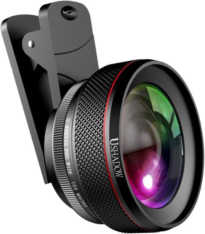 Camera Lens for iPhone,Zoom Lens,Telephoto Lens, 2 in 1 Clip15X Macro Lens 0.45X110° Wide Angle Lens,Cell Phone Lens for iPhone 8/7/6s/6 Plus,Smartphone
