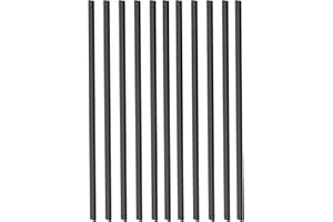 HZIU 25 Pack Rectangle Staircase Balusters, 36" Black Metal Deck Spindle and Stairs Railing, Hollow Rectangle Deck Balusters for Porch Railing