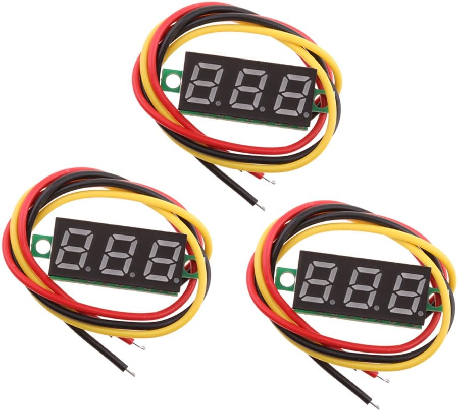3 Stück Mini Digital Voltmeter DC 0100V LED Digital Panel Voltmeter Spannungsanzeige Auto