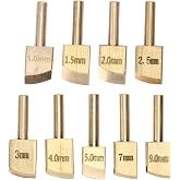 Pssopp Leather Brass Soldering Set for Leathercraft, 9 Pieces | Polished brass tips, smooth edge finishing, burnishing and creasing tool, curved and flat leather use