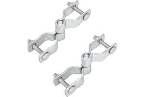 Dreamxiang 1-3/8" x 1-3/8" Chain Link Fence Gate Post Hinge 2 Pack, Chain Link Fence Female and Male Hinges Heavy Duty Galvanized Steel Chain Link Gate Hinge Kit with Bolts & Nuts