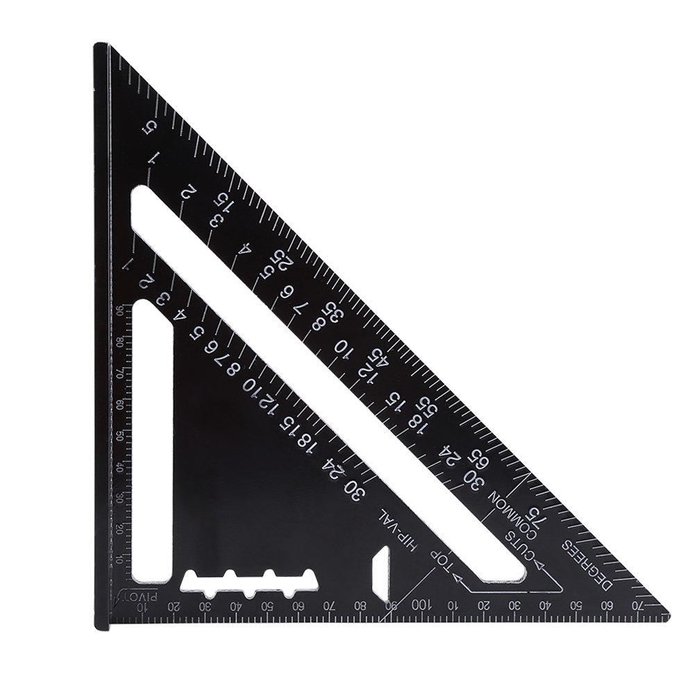 7 Inch Rafter Square Carpenter Square Aluminum Layout Tool with Black Oxide Finish for Accurate Layout & Measurement