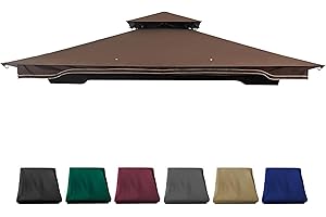 JANCANOPY Replacement Gazebo Canopy for 10 x 12 Regency II Patio Gazebo,(Brown)