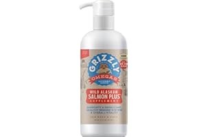 Grizzly Salmon Oil Omega-3 Fatty Acids All-Natural Dog Food Supplement Supporting Healthy Skin, Coat, Joints and Organs (Cert