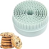 Crethinkaty Cookie Cutters-Two Side Round Cookie Cutter,Biscuit Cutters and Fondant Cake Mold-Plastic Cookie Cutter Set of 8.