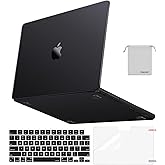 MOSISO Compatible with MacBook Pro 14 inch Case 2026 2025-2021 M5 M4 M3 M2 M1, Matched Laptop Color, 4 in 1 Kit Seamlessly Closes Crack&Smudge-Resistant Protective Hard Shell Case, Space Black Clear